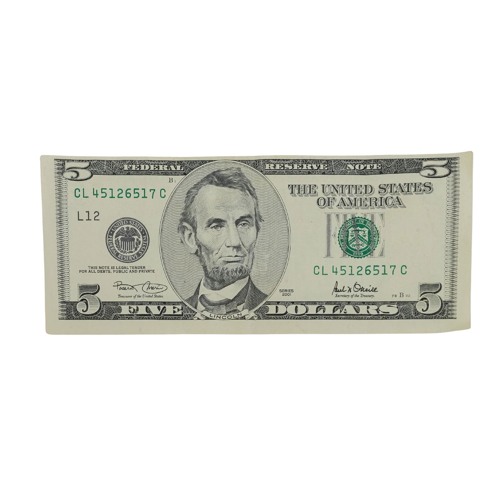 $5 Dollar U.S. Error Note (1 of 4)