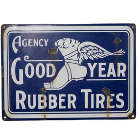 Early '20s Goodyear Rubber Tires Agency Advertising Sign