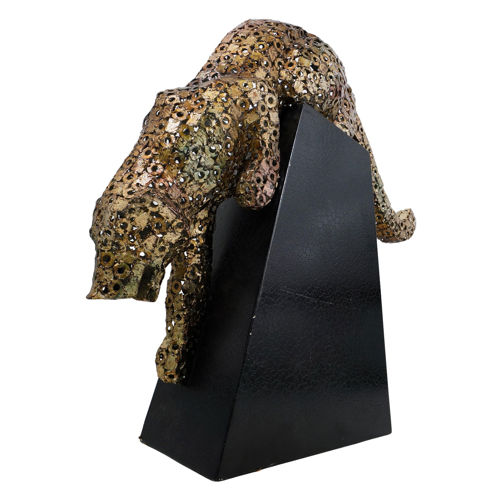 Industrial Style Mixed Metal Panther Statue (1 of 5)