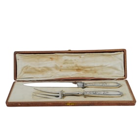(2 Pc) Antique French Silver Handle Meat-Carving Set