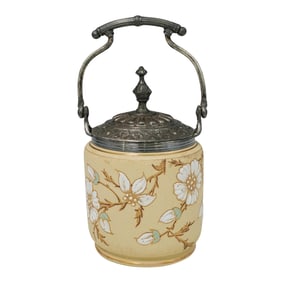 Victorian English Pottery Taylor Tunnicliffe & Co. Biscuit Jar