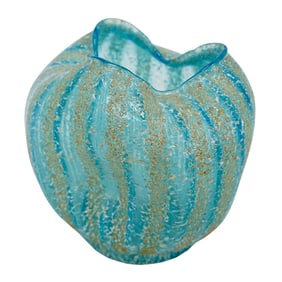 Antique Dugan Glass Company “Venetian?? Aqua Rose Bowl