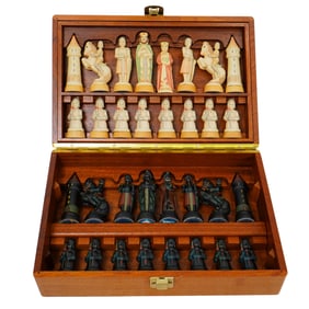 (34 pcs) Handcrafted Toriart by Anri Chess Set with Case