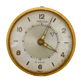 Vintage Jaeger LeCoultre Swiss Travel Alarm Clock