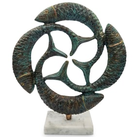 Mixed Metal Fish Sculpture