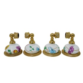 (4 pc) Phylrich Bronze Ceramic Towel Holders