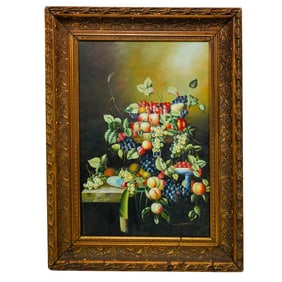 Vintage H. Eudie Still Life Oil Painting