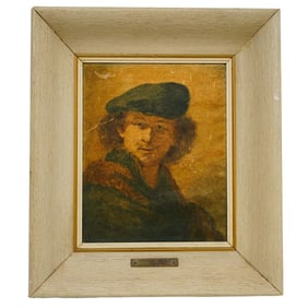 After Otto Von Rut (Austrian, 1910) 'Rembrandt Van Rijn' Framed Silk