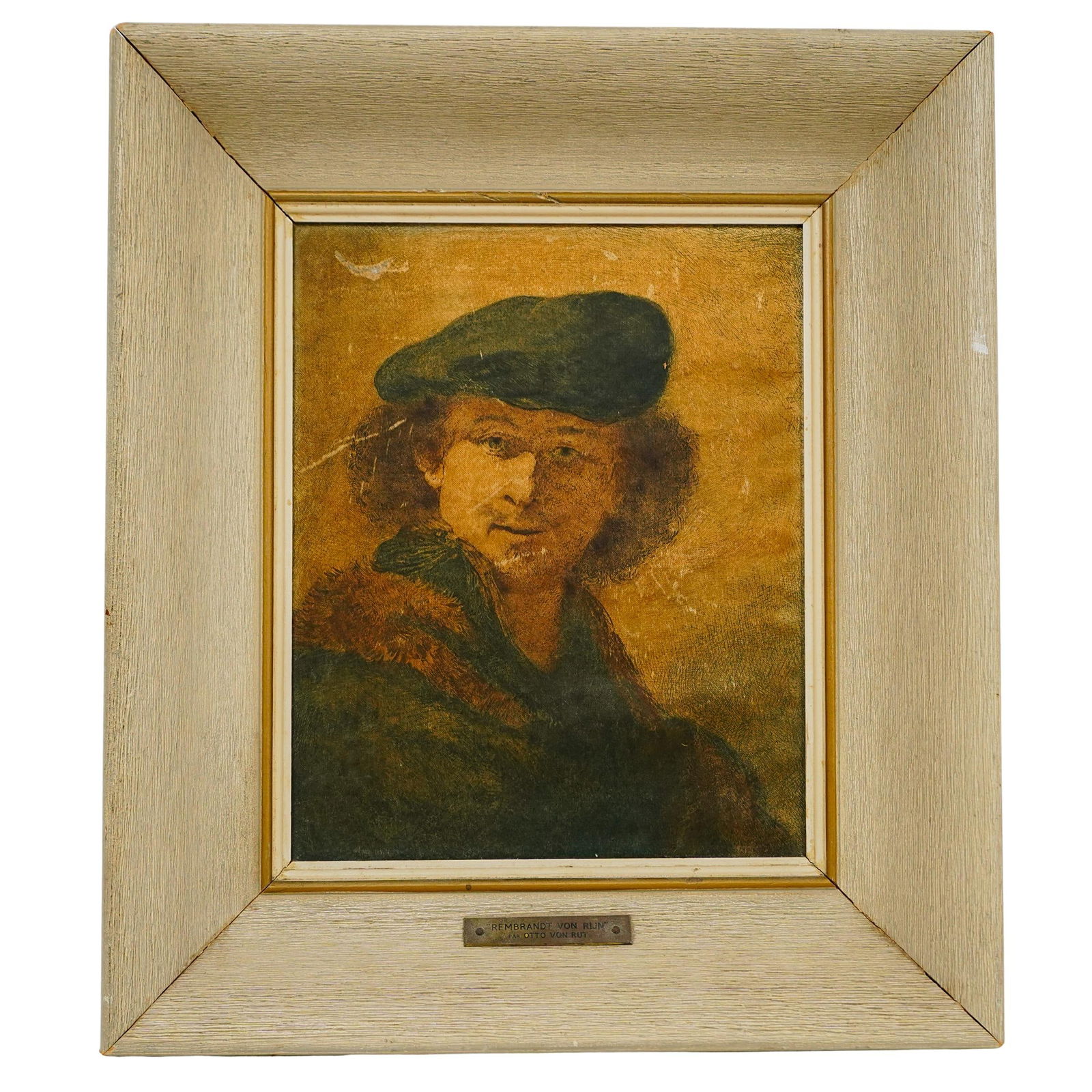 After Otto Von Rut (Austrian, 1910) 'Rembrandt Van Rijn' Framed Silk (1 of 4)