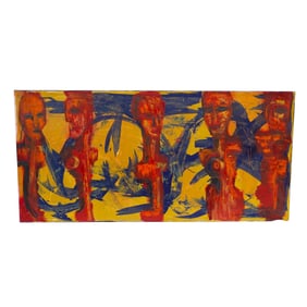 Abstract Oil on Canvas Figural Painting