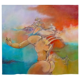 Signed Abstract Figural Painting (1992)