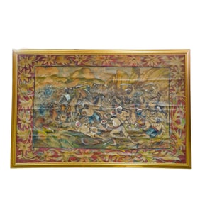 Massive Signed Canvas and Oil Tapestry