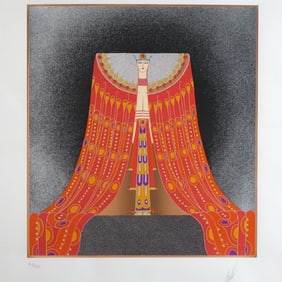 Erte (Russian, 1892-1990) "Red Sea" Signed Lithograph