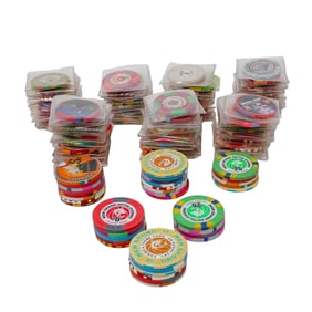 (111pc) Casino Chips Set: Collectible Memorabilia