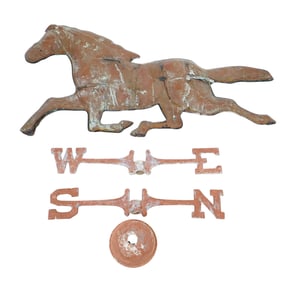 ( 4 pcs) Stallion Zinc Weathervane with Cardinal Directions