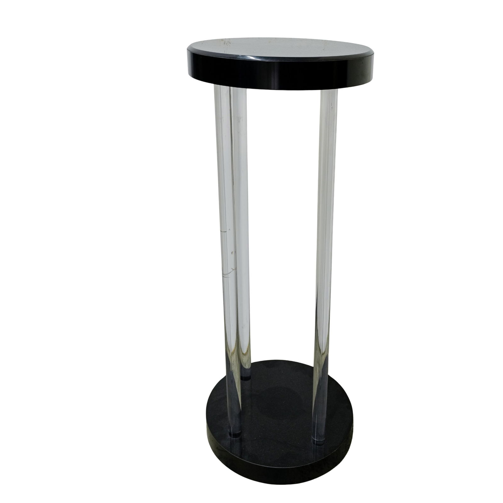 Vintage Black And Clear Circular Lucite Pedestal (1 of 3)