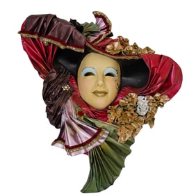 Italian Venetian Carnival Large Papier Mache Wall Mask