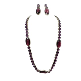 (2 Pc) Vintage German Silver Plated Demi Parure Jewelry Set