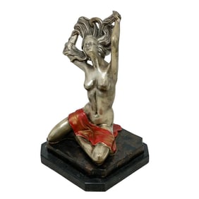 Signed Bronze Art Deco Nude