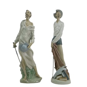 (2pc) Lladro of Vintage Don Quixote Figurines