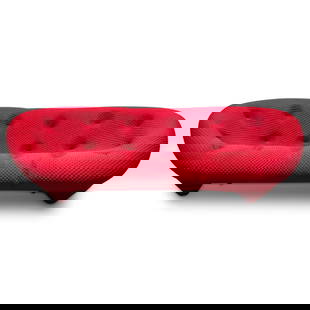Ligne Roset "Ploum" Sofa by Erwan & Ronan Bouroullec: DESCRIPTION: Red 'Moby' fabric "Ploum" sofa designed by Erwan and Ronan Bouroullec for Ligne Roset in 2011. The organic shape is formed from tubular steel and wire mesh with layers of foam. CIRCA: 201