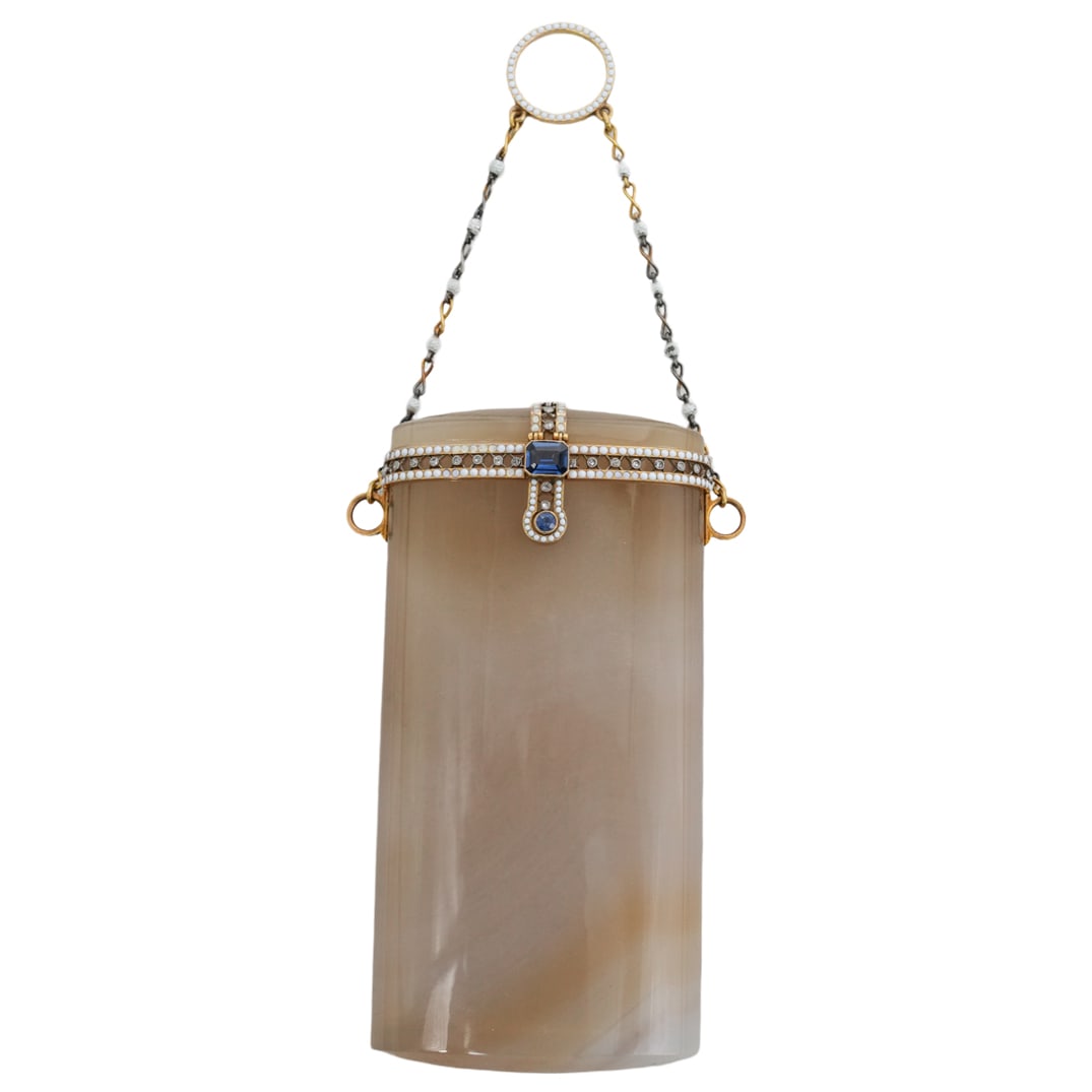 French Art Deco Agate, Diamond, & Sapphire Card Case (1 of 7)