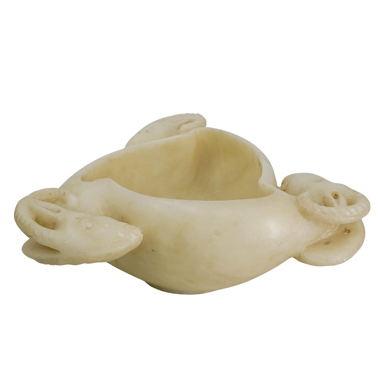 Antique Zoomorphic Alabaster Carved Bowl (1 of 5)