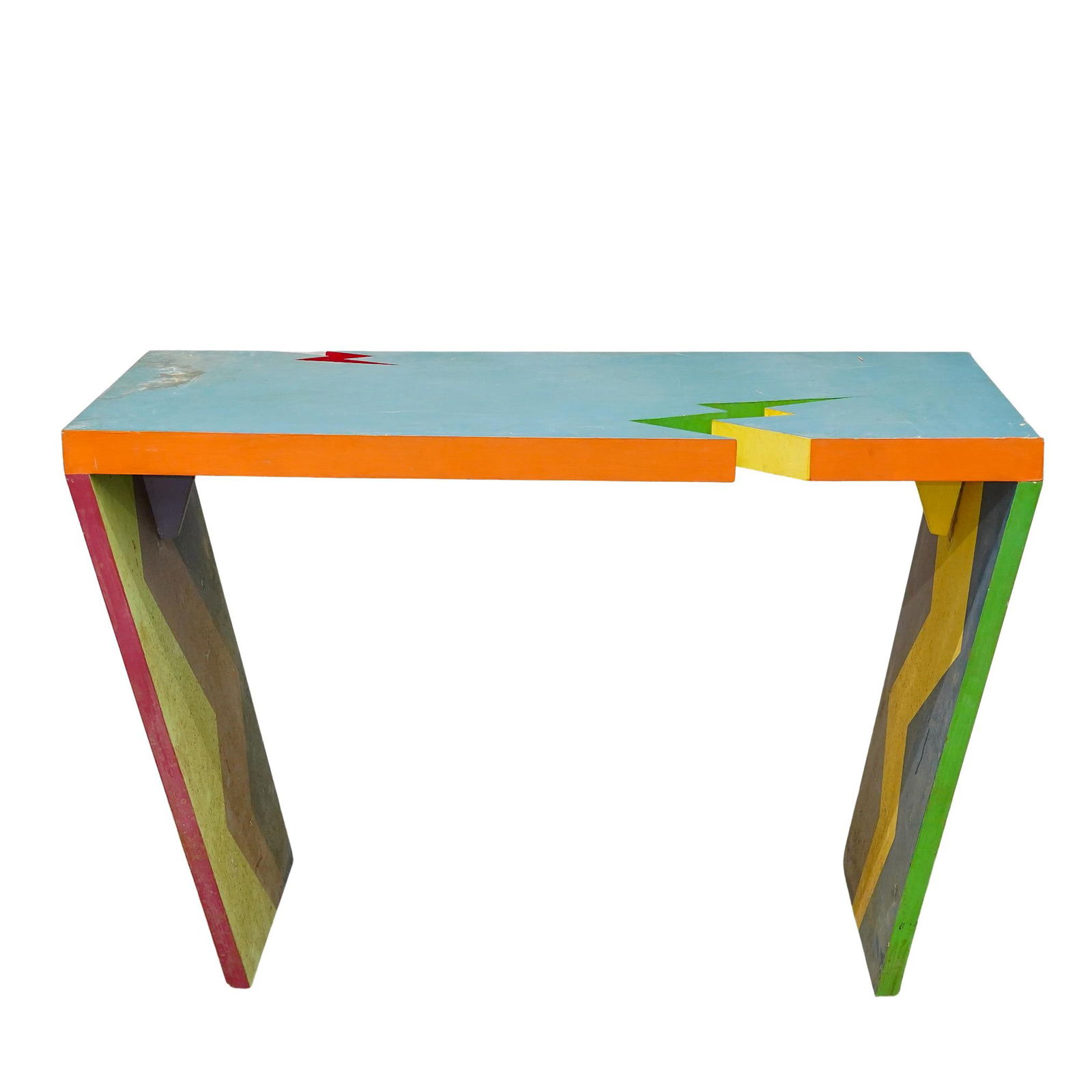 Memphis Style Post Modern Lacquered Wood Console Table (1 of 10)