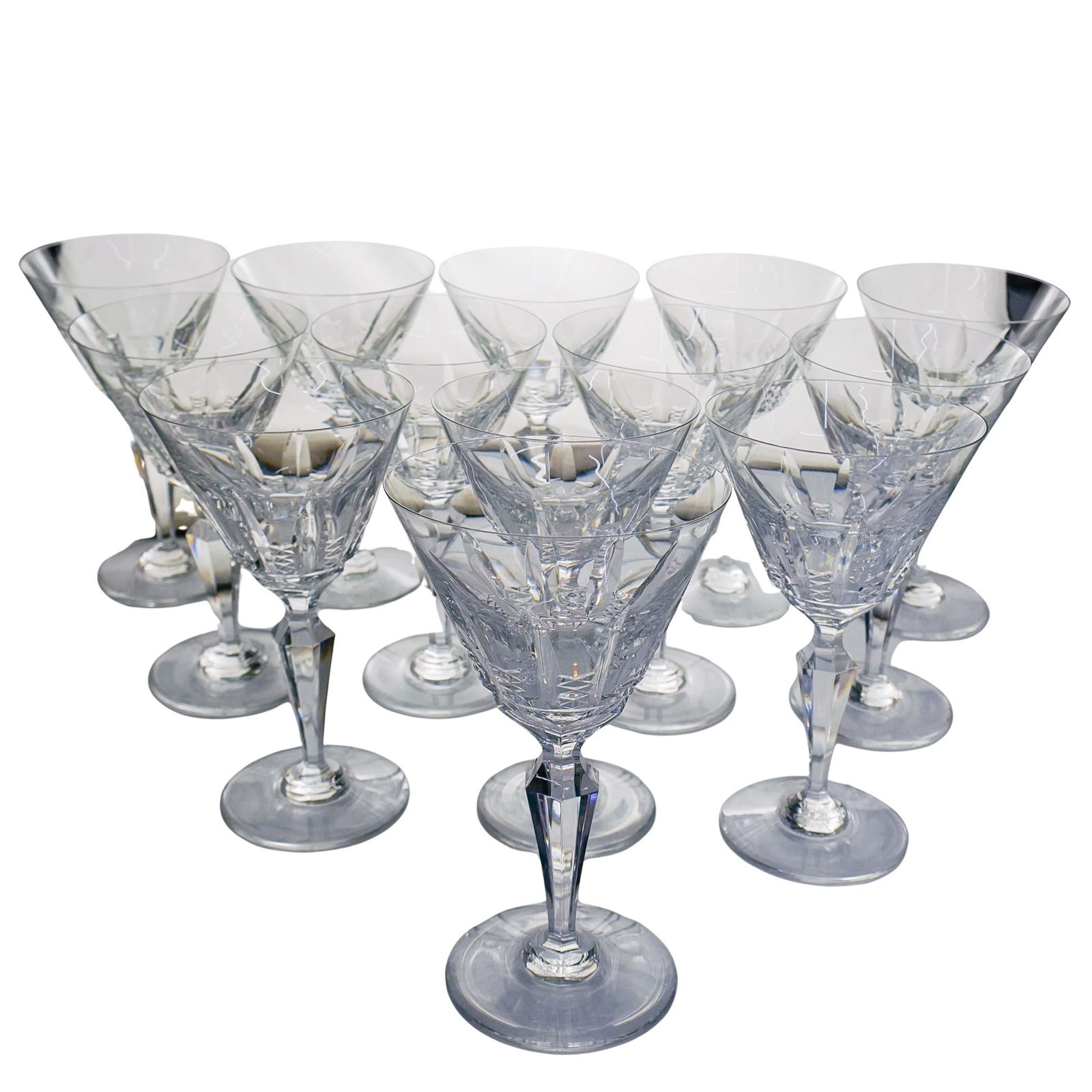 (13 pc) Baccarat France "Austerlitz" Water Goblets (1 of 6)