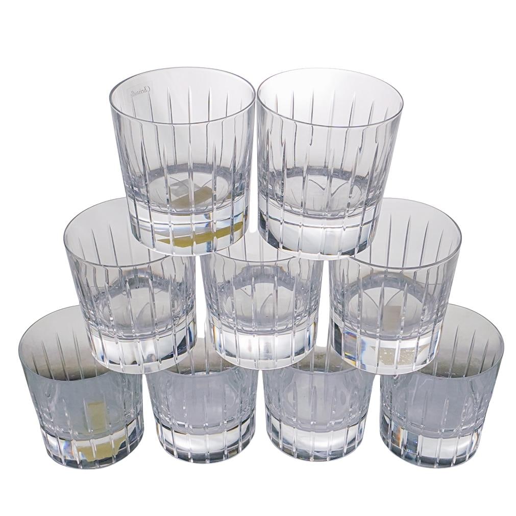 (9 Pc) Christofle Crystal 'Iridiana' Double Old Fashion Glasses (1 of 4)