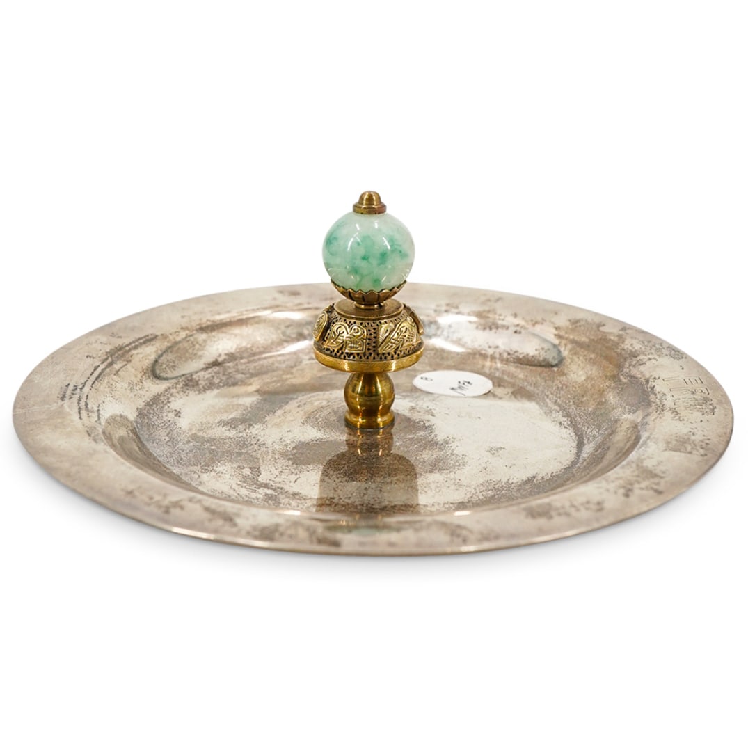 Antique Potter Bently Studios Mandarin Hat Finial Sterling Silver Tray (1 of 5)
