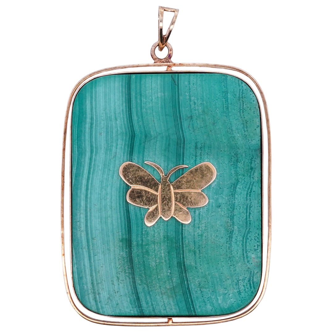 14K Gold & Malachite Butterfly Pendant (1 of 3)