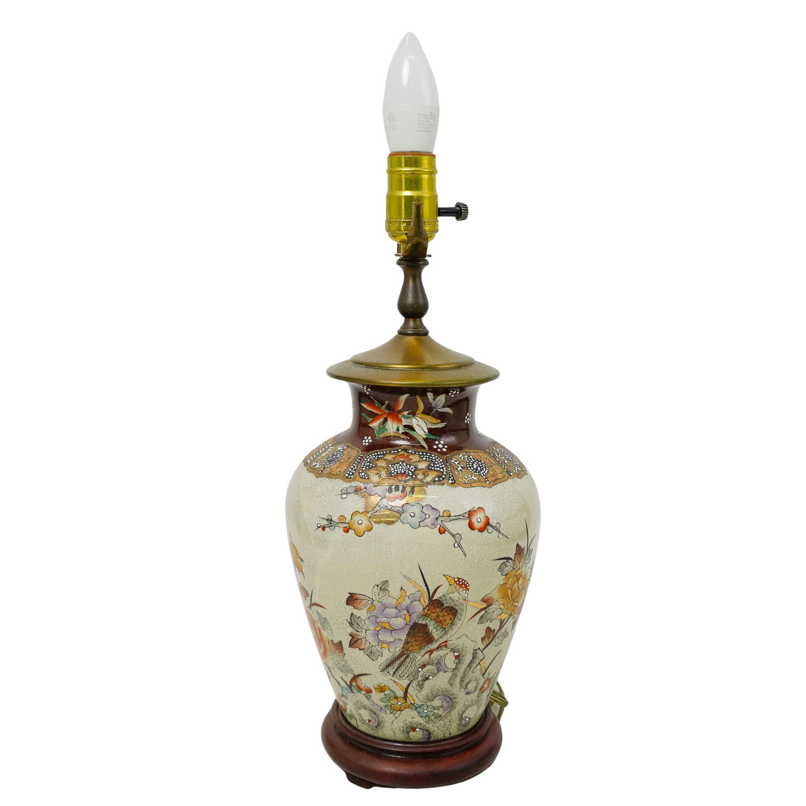 Japanese Satsuma Converted Vase Lamp (1 of 6)