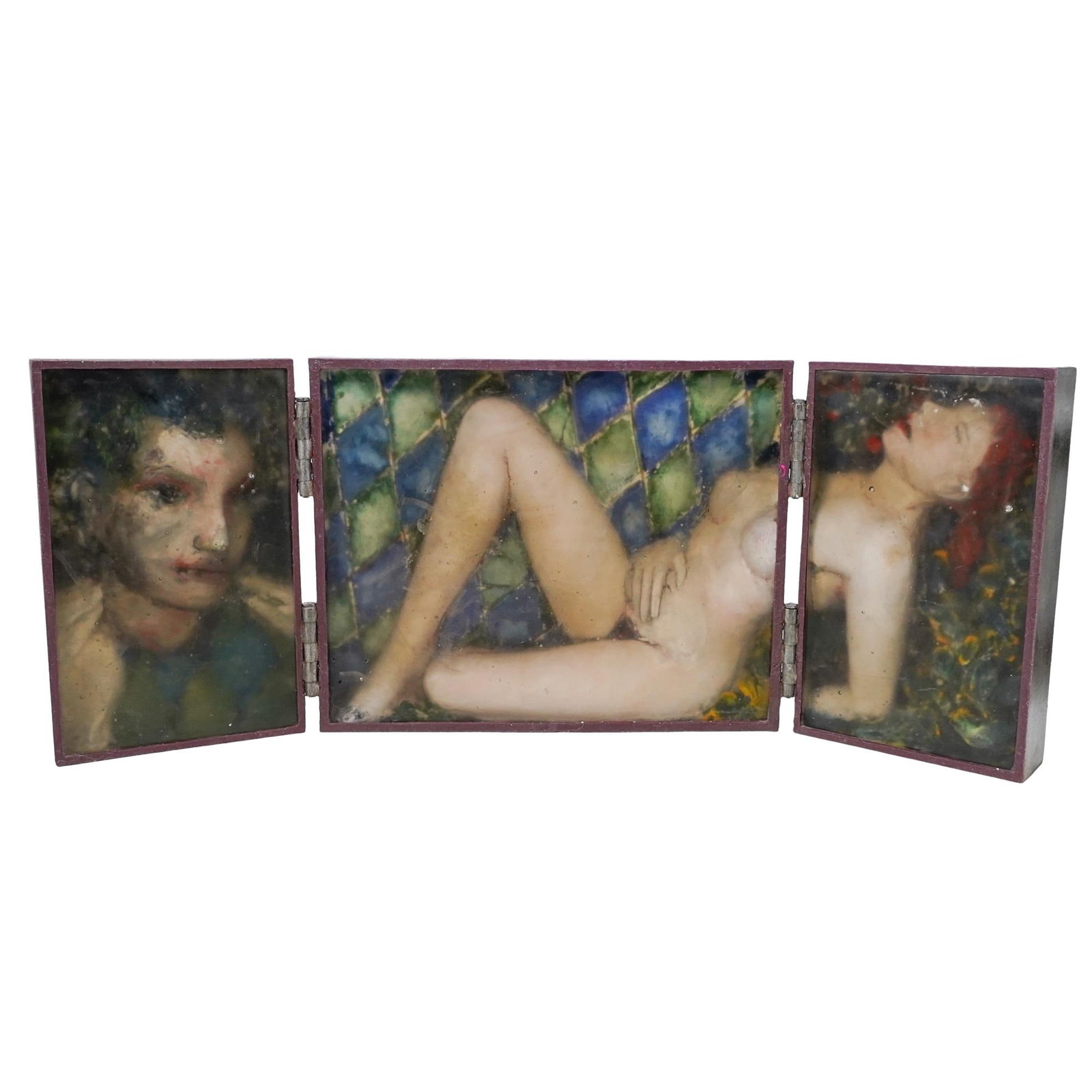 Janusz Walentynowicz "Room of Diamonds" Mixed Media Sculpture: DESCRIPTION: Janusz Walentynowicz (Polish/Danish, 1956) "Room of Diamonds" mixed media sculpture. Dated 1956. Erotic mixed media art sculpture, made of cast glass and steel. CIRCA: 1956 ORIGIN: Poland
