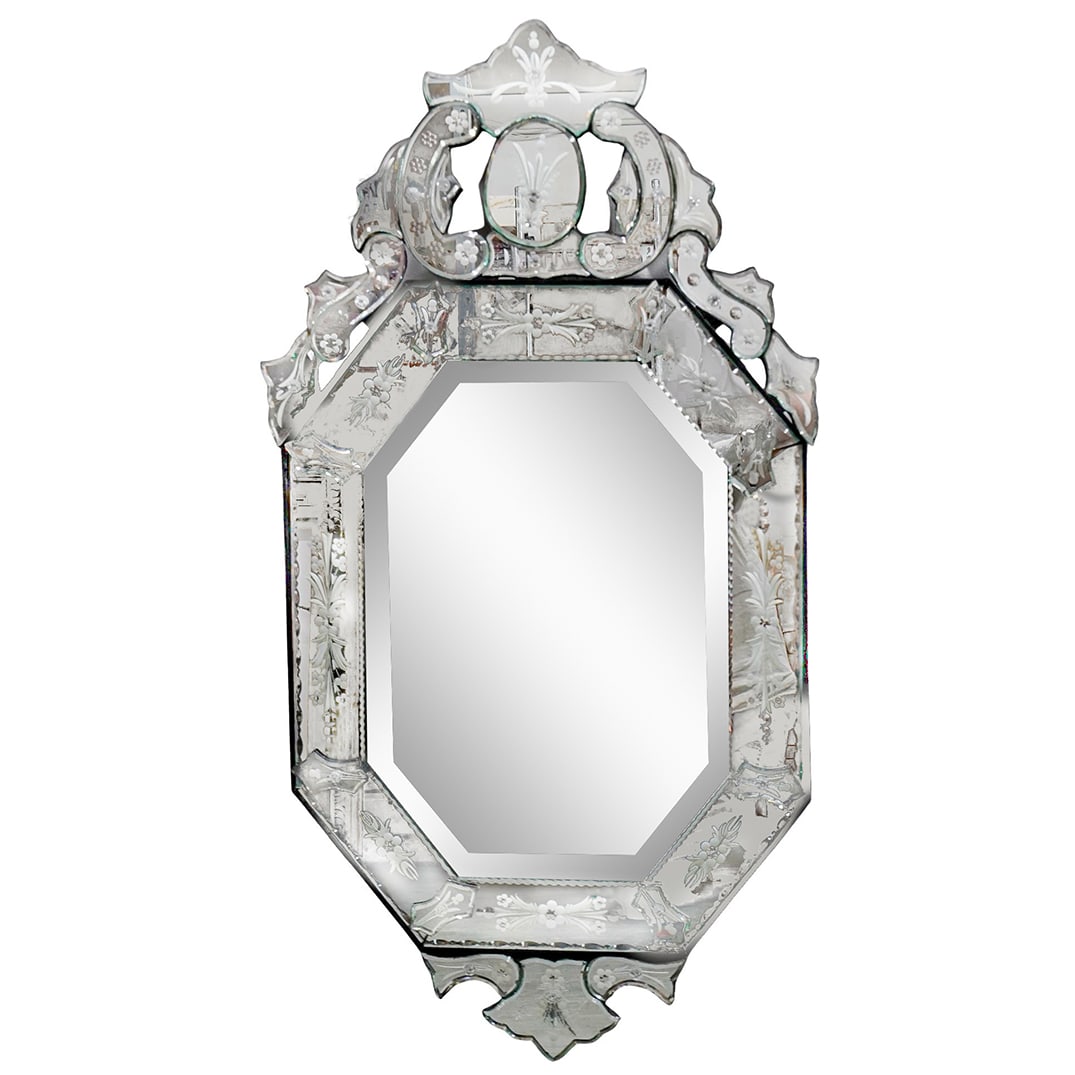 Venetian Octagonal Etched Glass Mirror (1 of 4)
