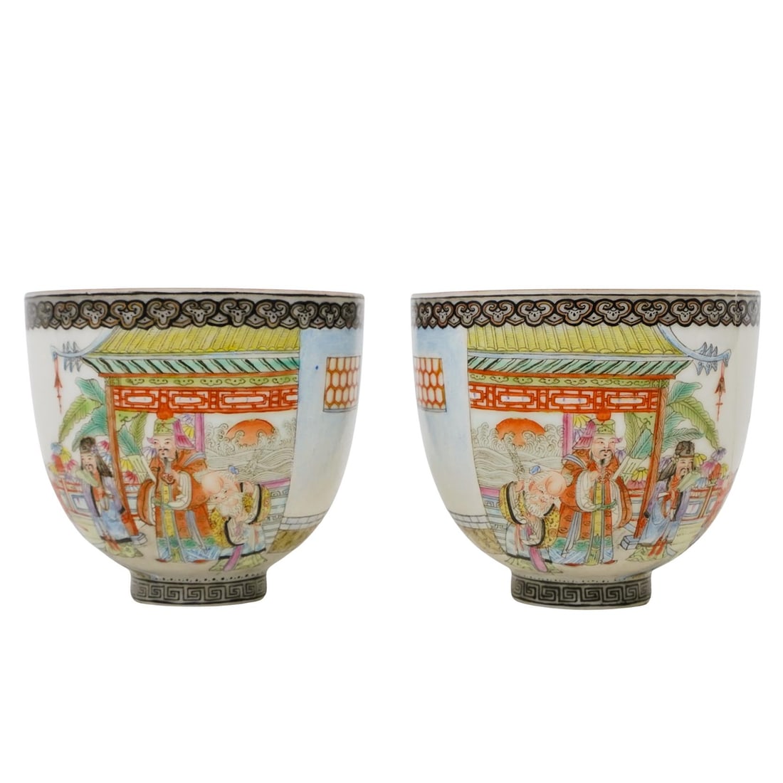 Pair of Chinese Republic Period Eggshell Porcelain Cups (1 of 4)