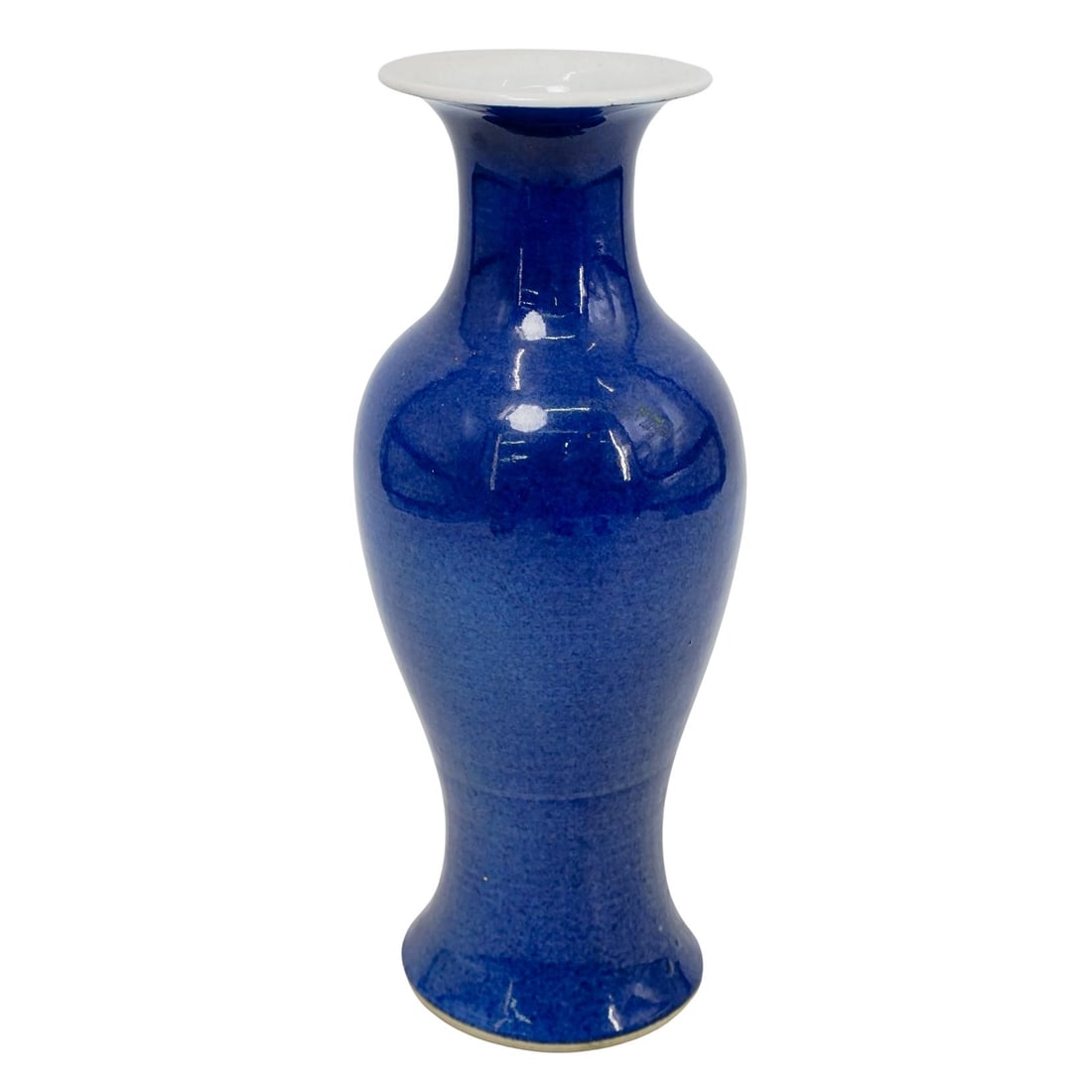 Chinese Qing Powder Blue Porcelain Baluster Vase (1 of 3)