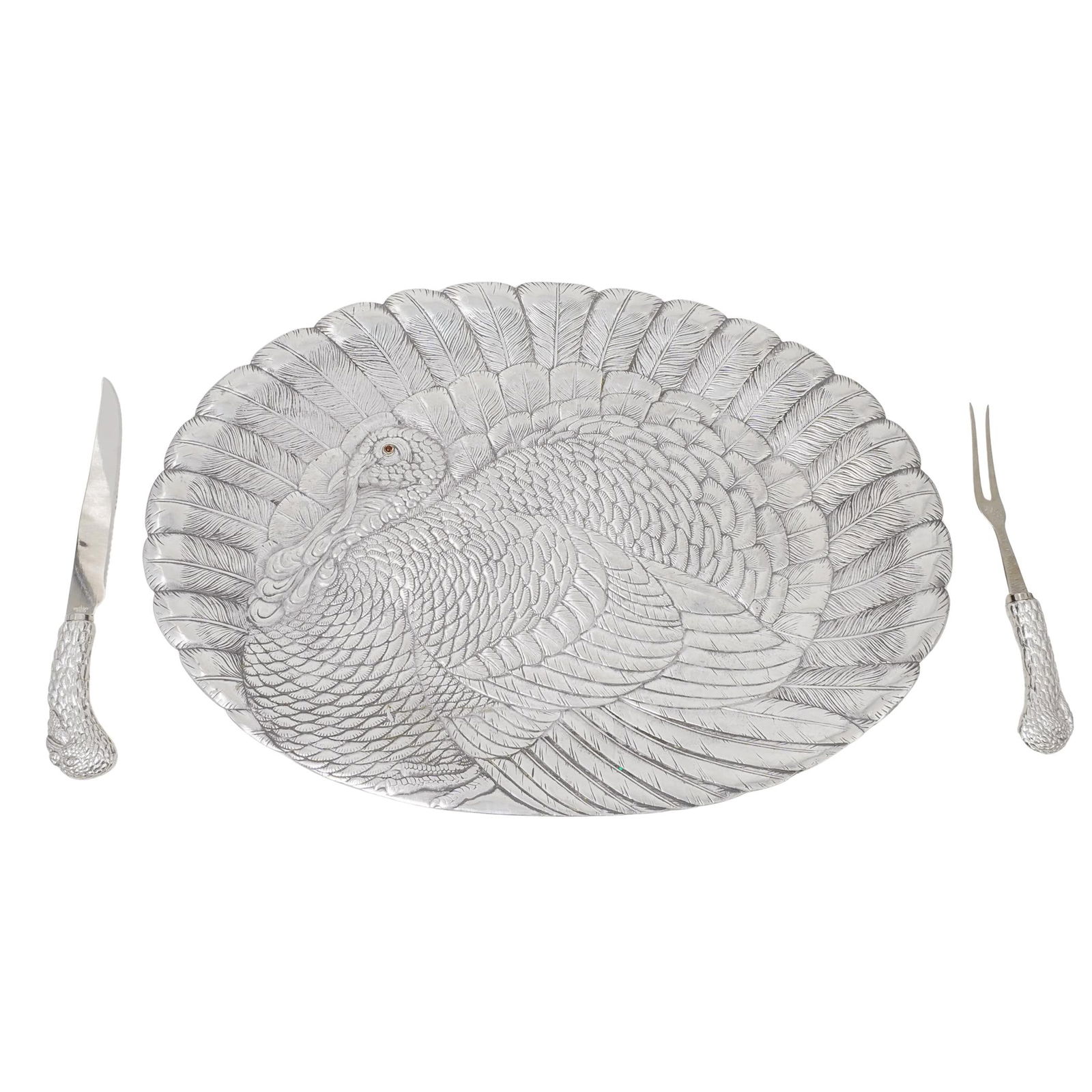 (3 pcs) Arthur Court Designs Carving Set with Turkey Tray (1 of 9)