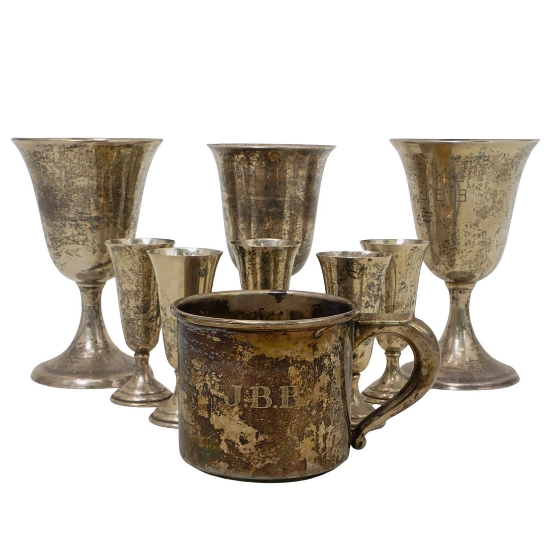 (9 pcs) Sterling Silver Drinkware (1 of 10)