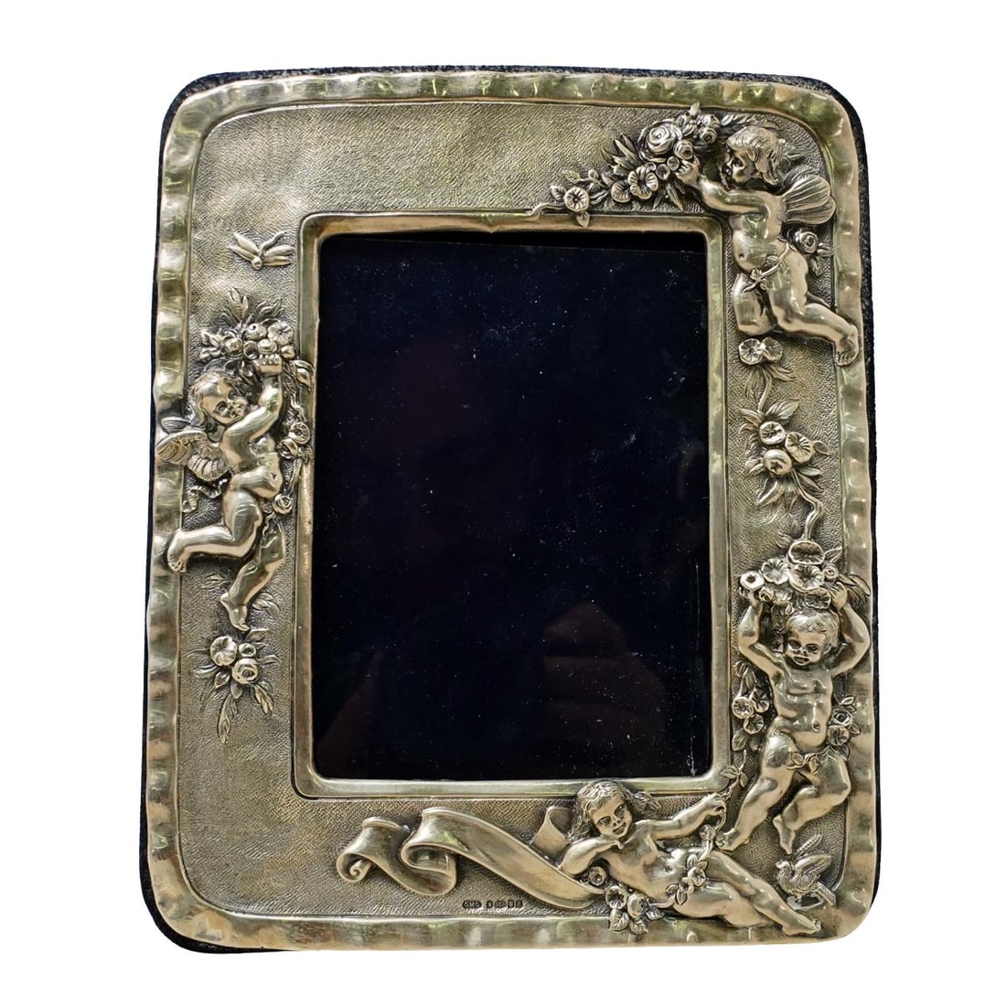 English Victorian Sterling Silver Putti Cherubs Picture Frame (1 of 5)