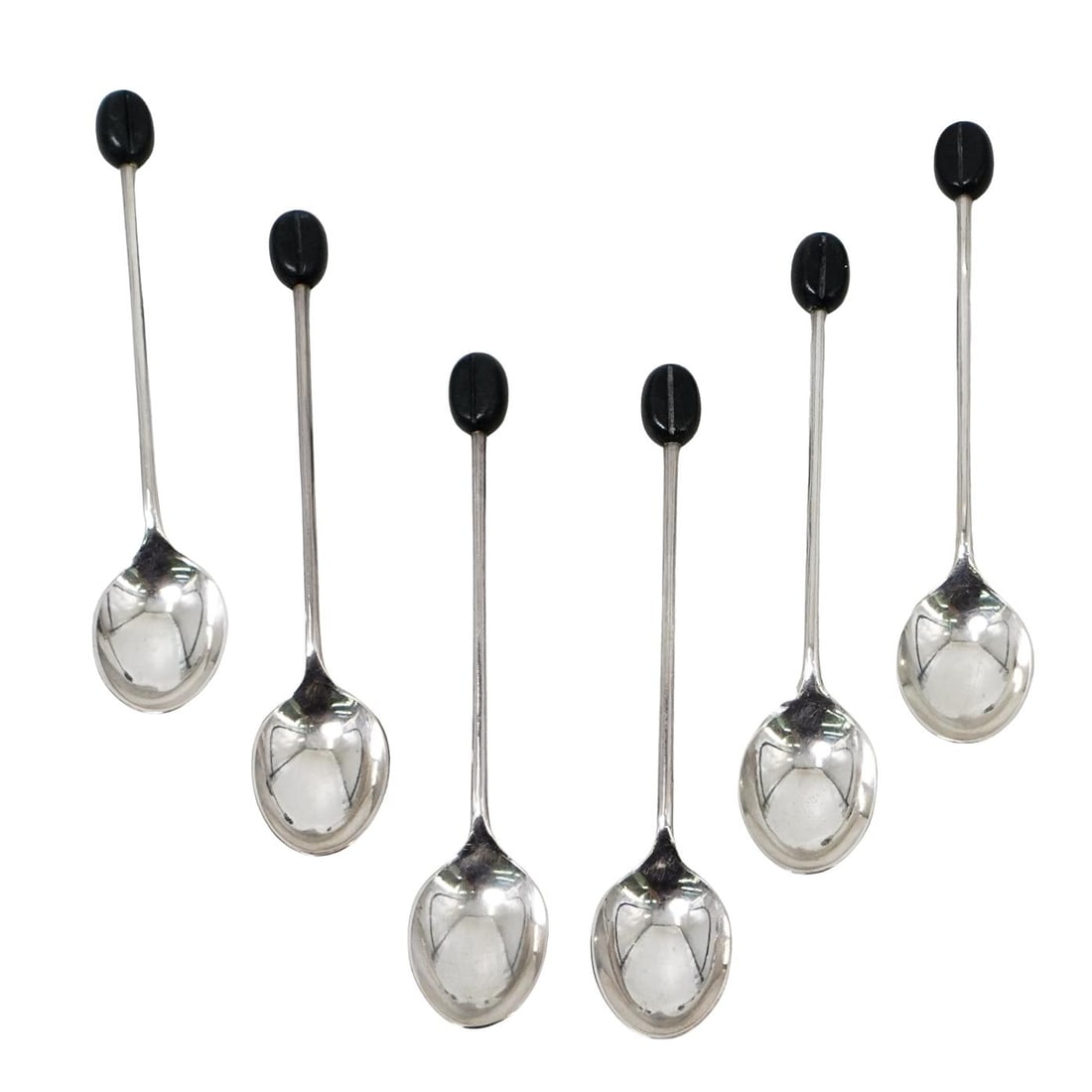 (7 pcs) Mappin and Webb Demitasse Silver Spoons in Original Case (1 of 5)