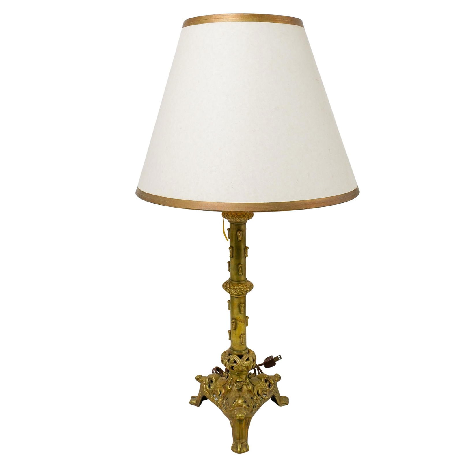 Antique Continental Brass Table Lamp (1 of 7)