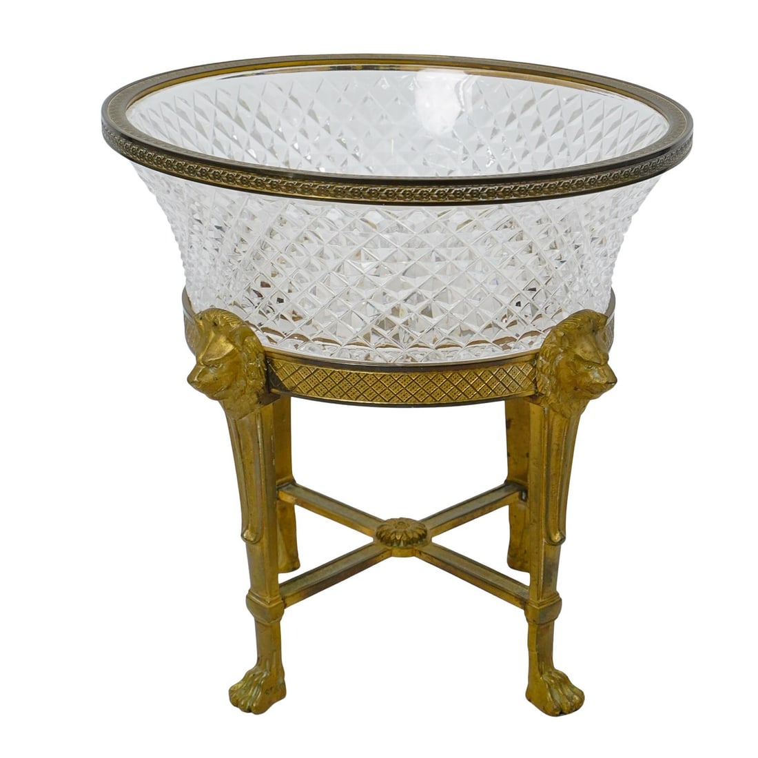 French Diamond Cut Glass Compote Centerpiece (1 of 11)