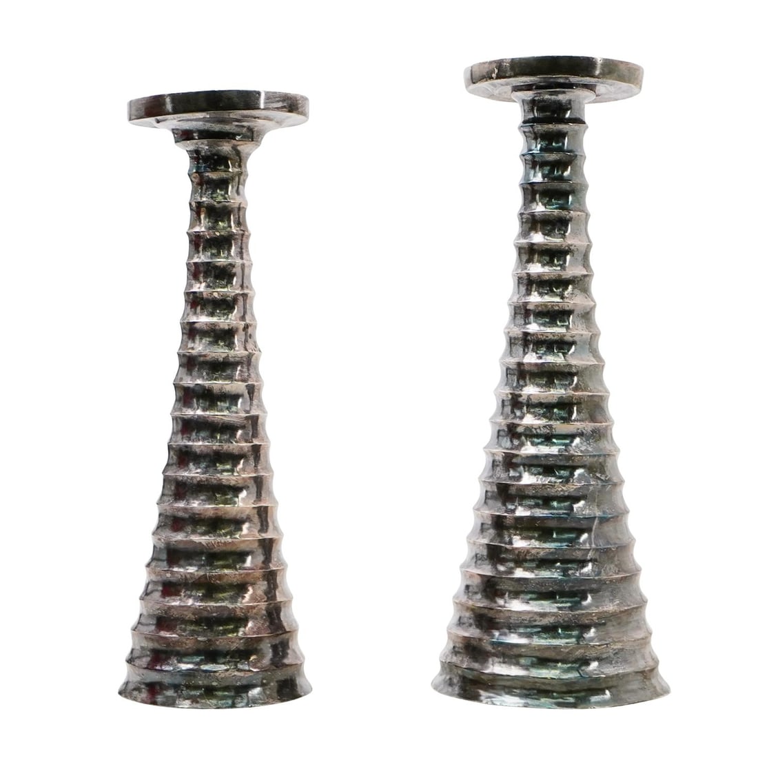 Pair Robert Kuo Black Copper Tang Candle stand (1 of 7)