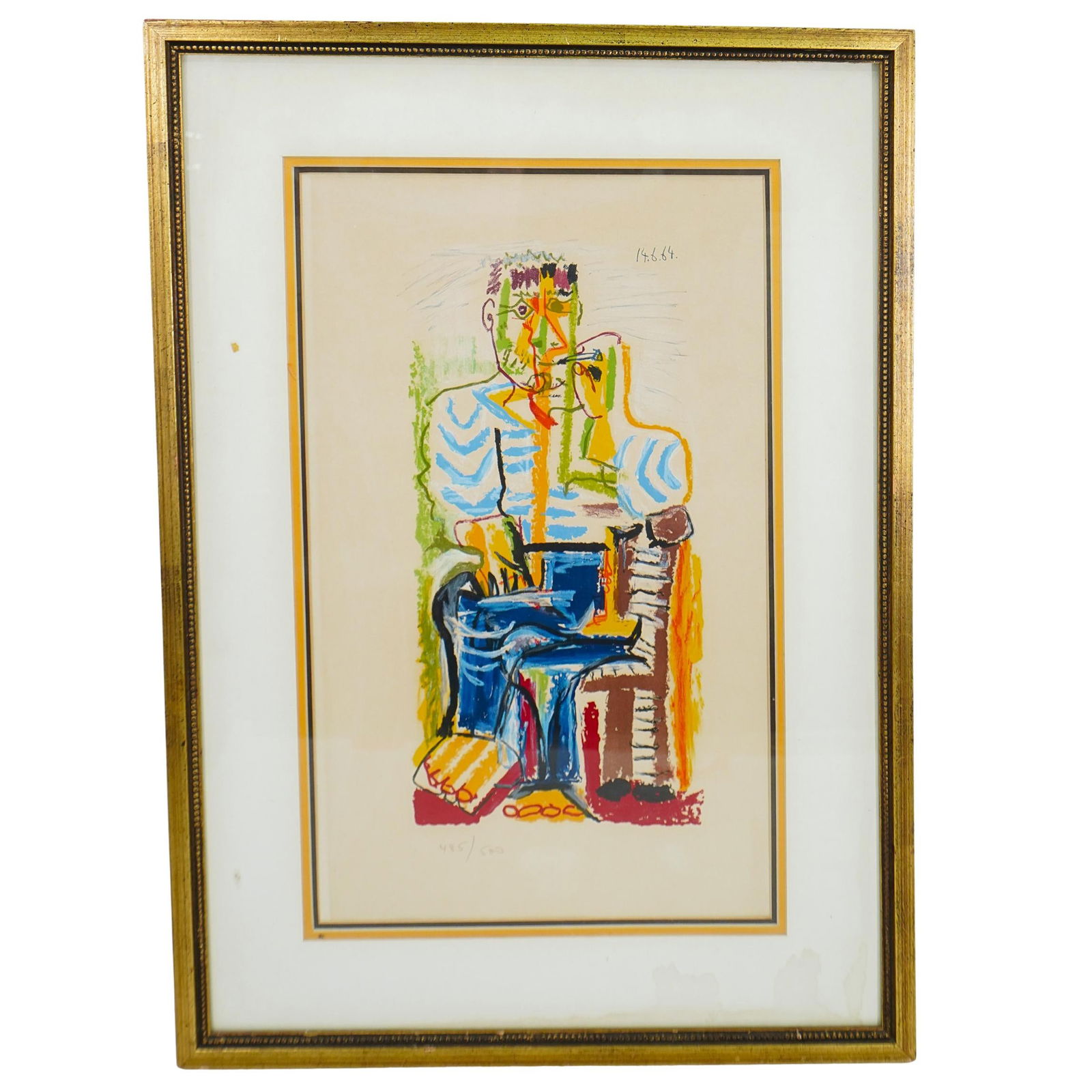 Pablo Picasso (Spanish, 1881-1973) "Seated Smoker" Lithograph (1 of 5)