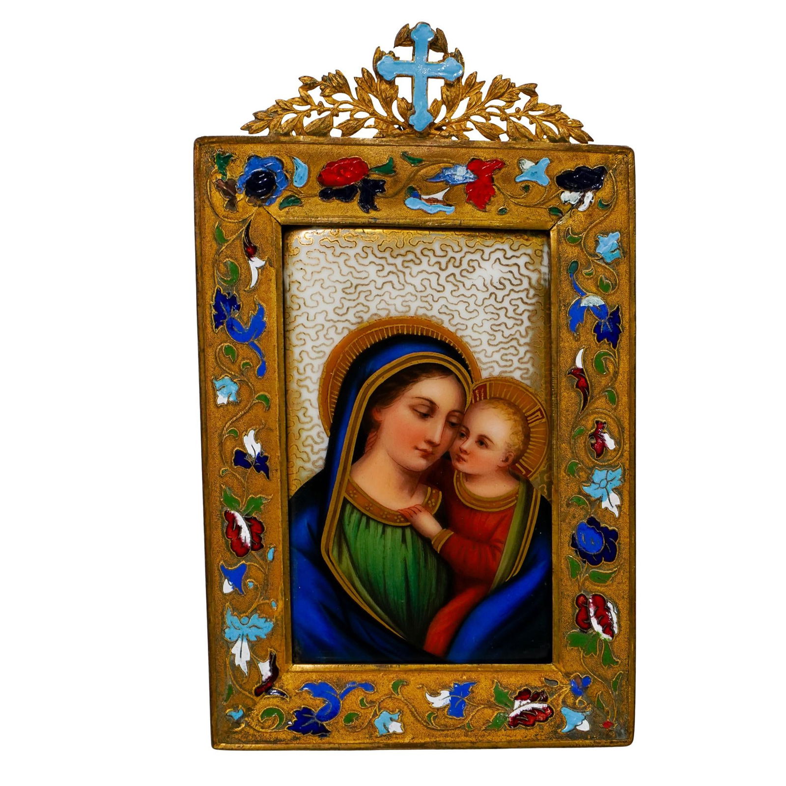Madonna and Child Florentine Plaque in Gilt Bronze Frame (1 of 6)