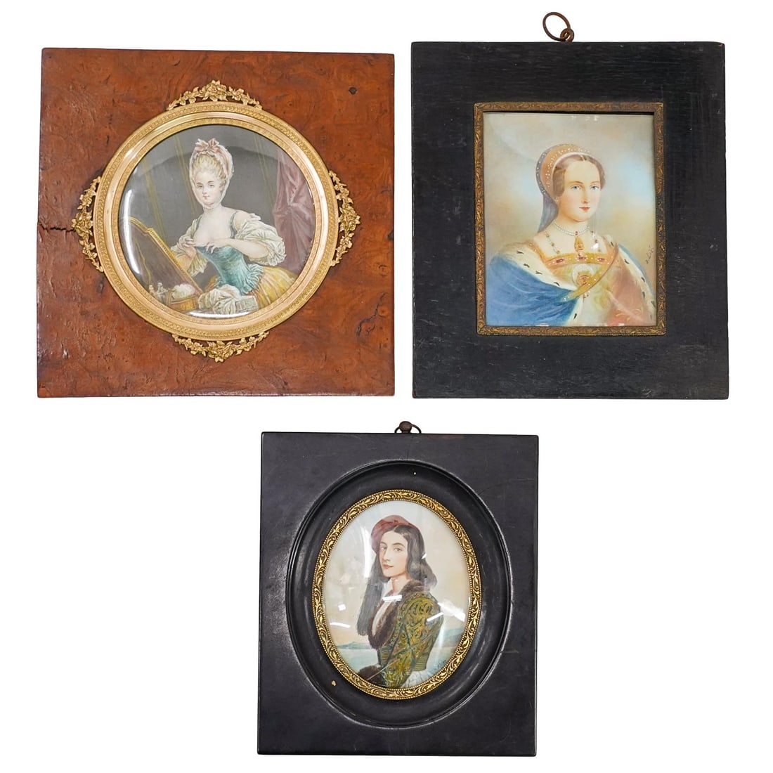 (3 pcs) Assorted Miniature Portraits (1 of 9)