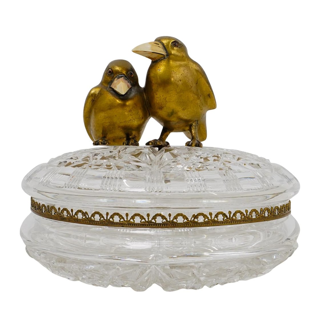 Antique Bronze Bird Glass Candy Dish (1 of 7)