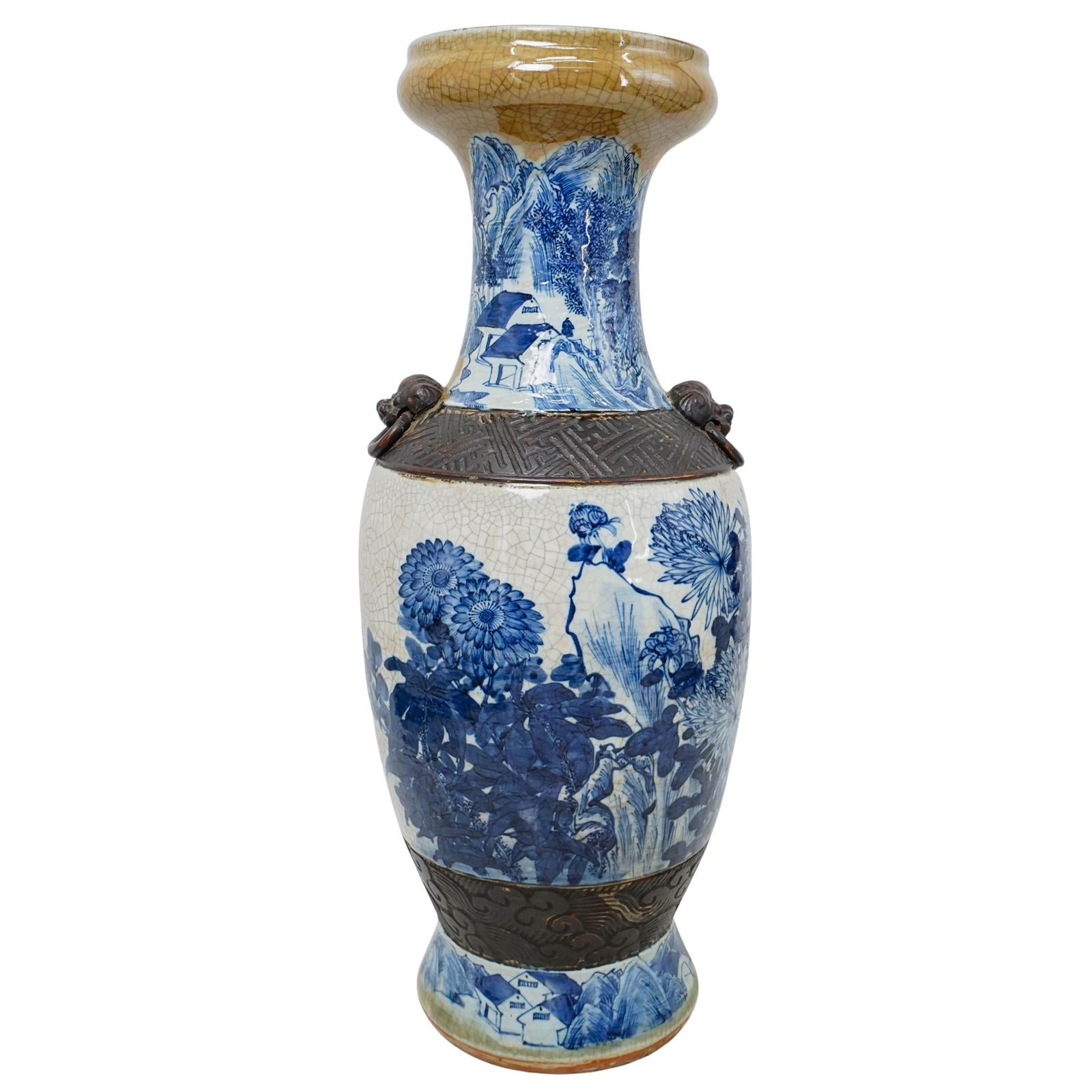 Signed Large Chinese Crackle Glaze Porcelain Vase (1 of 7)