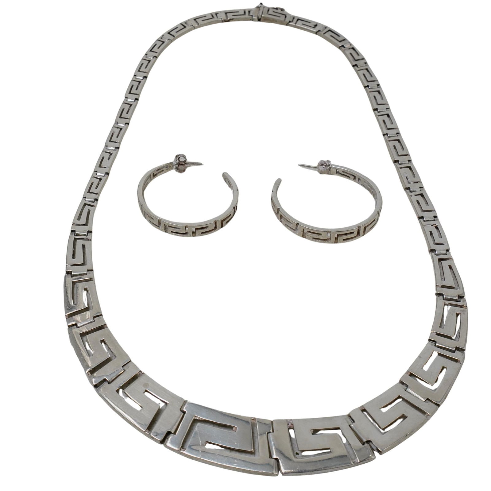 (3 pcs) Sterling Silver Earrings and Necklace Set (1 of 7)